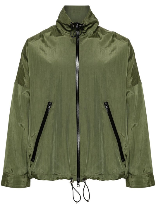 Green Zip-up Crinkled Jacket