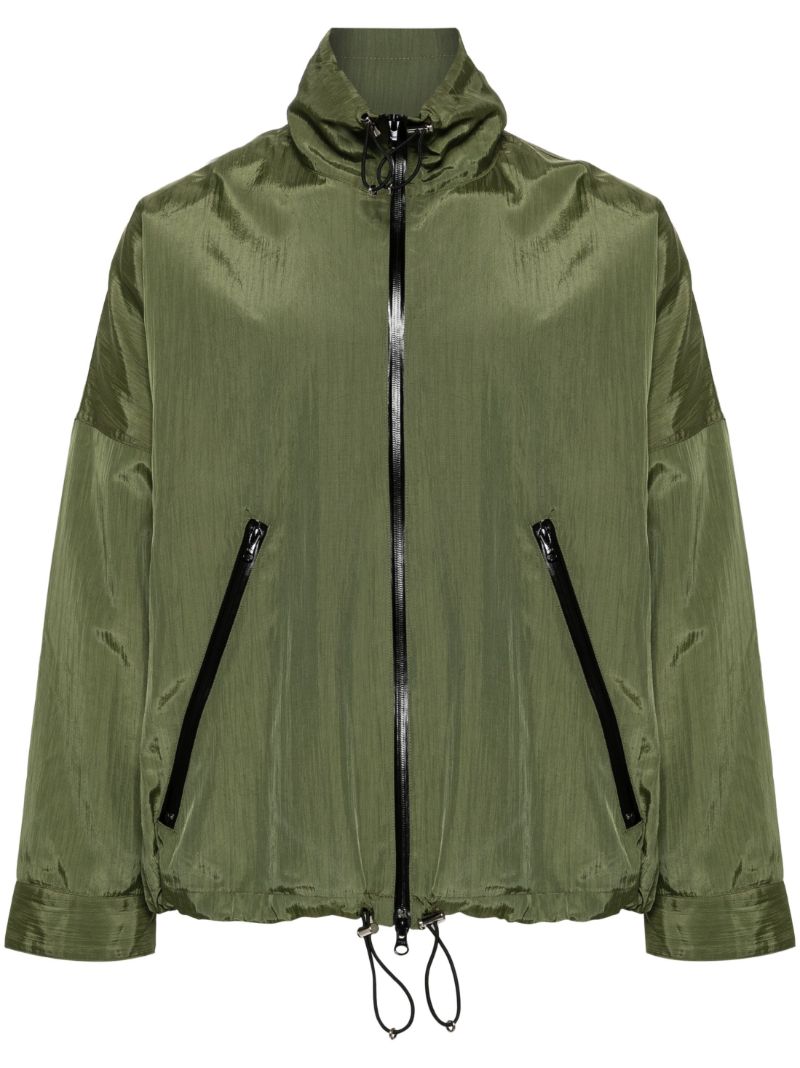 Green Zip-up Crinkled Jacket