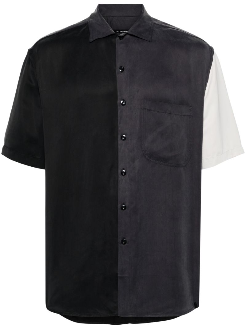 Grey Two-tone Short-sleeve Shirt