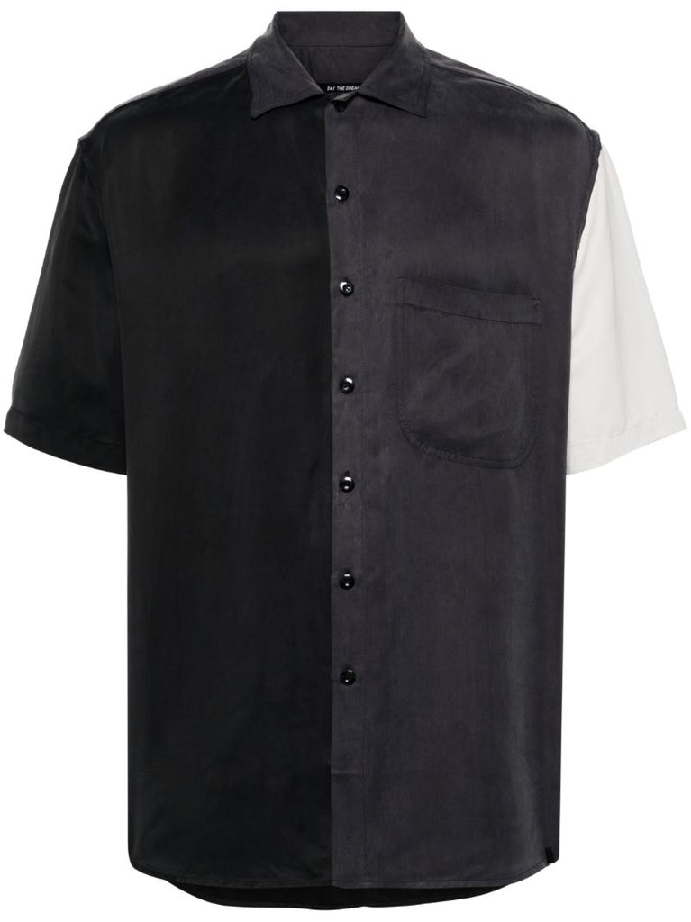 Grey Two-tone Short-sleeve Shirt