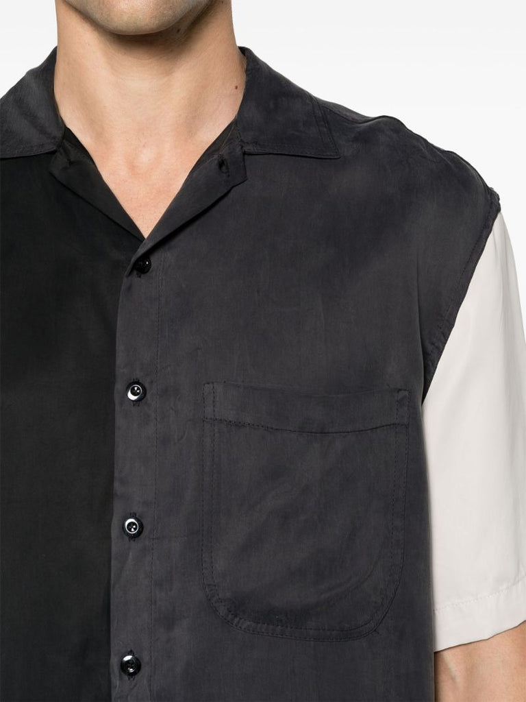 Grey Two-tone Short-sleeve Shirt