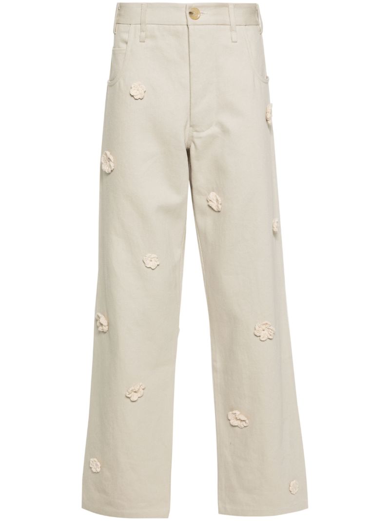 Neutral Daisy Mid-rise Straight-leg Jeans