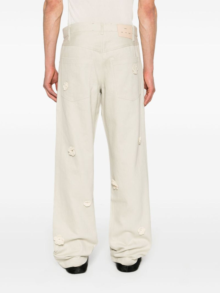 Neutral Daisy Mid-rise Straight-leg Jeans