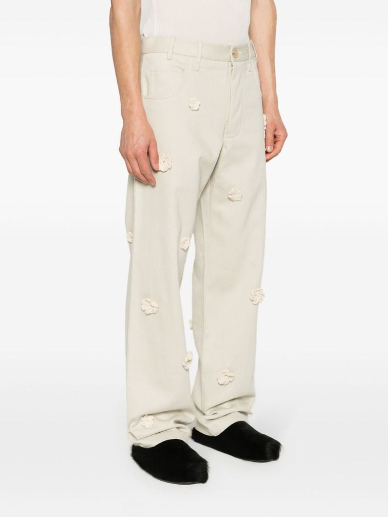 Neutral Daisy Mid-rise Straight-leg Jeans