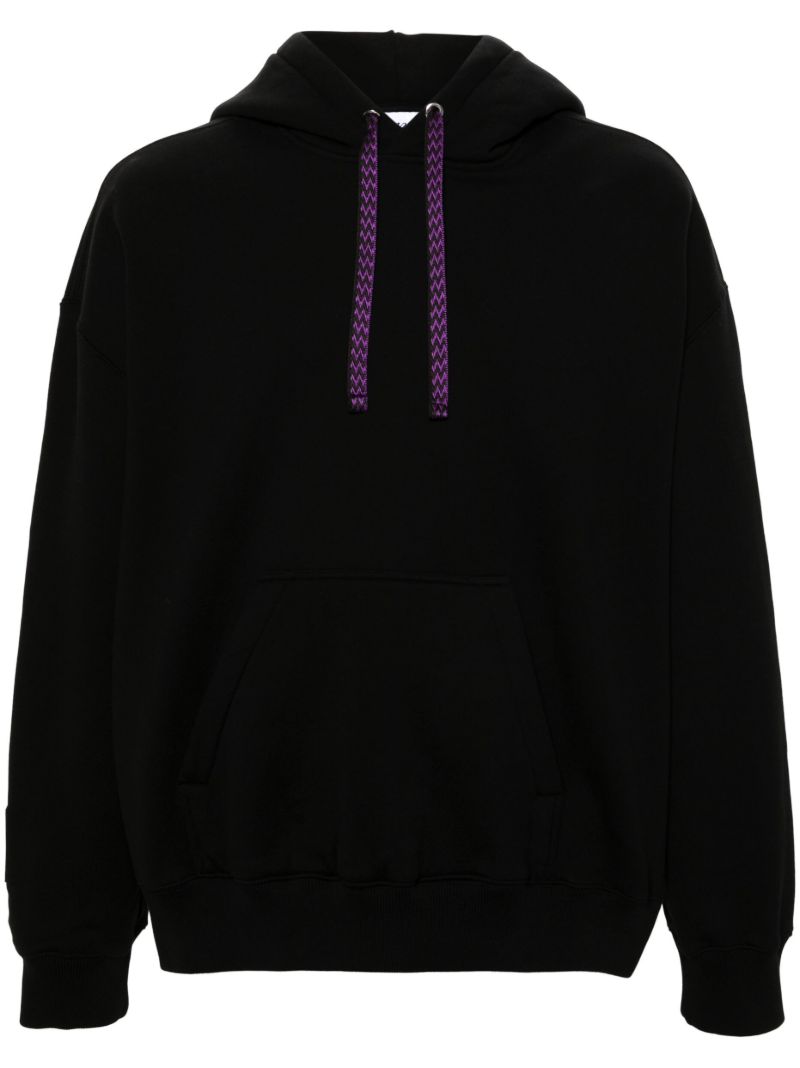 Black Logo-embroidered Cotton Hoodie