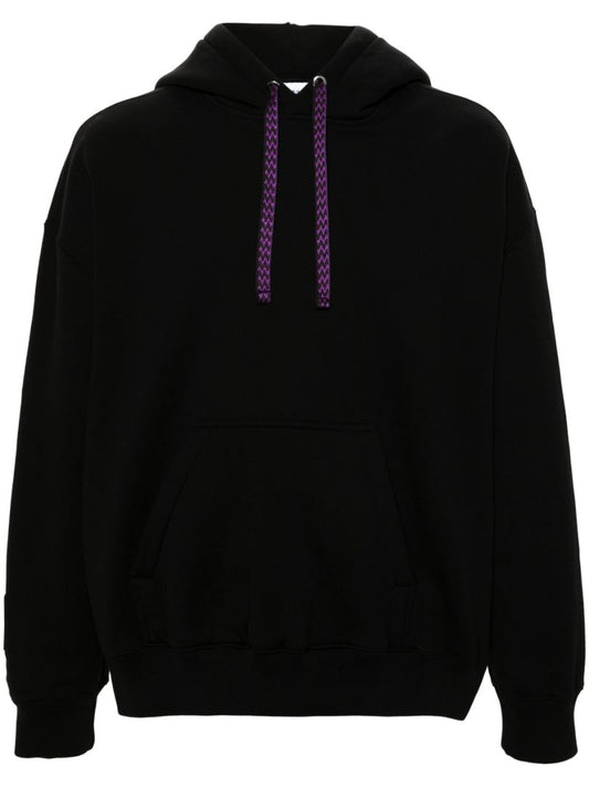 Black Logo-embroidered Cotton Hoodie