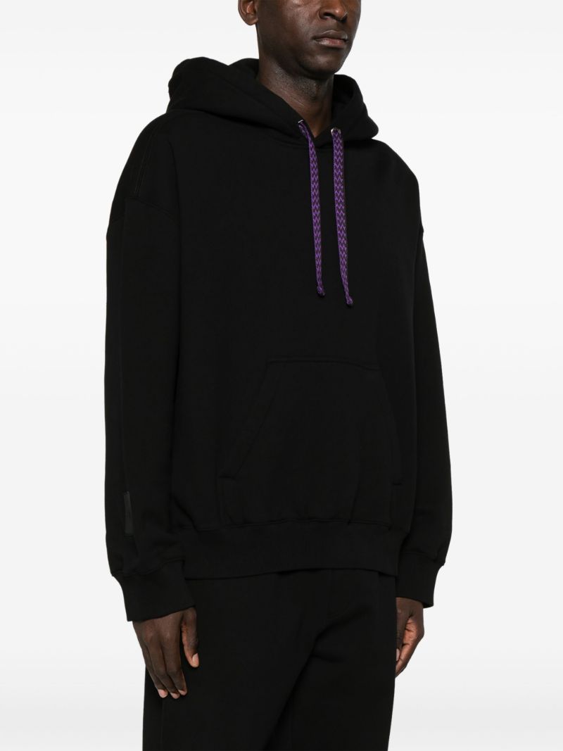 Black Logo-embroidered Cotton Hoodie