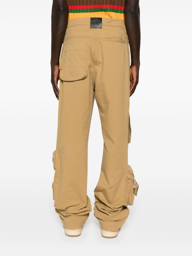 Neutral Cotton Twill Cargo Trousers