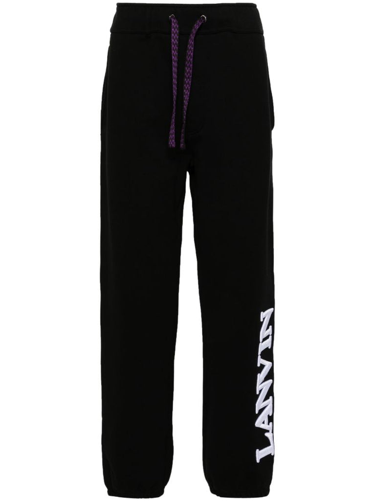 Black Logo-embroidered Cotton Track Pants