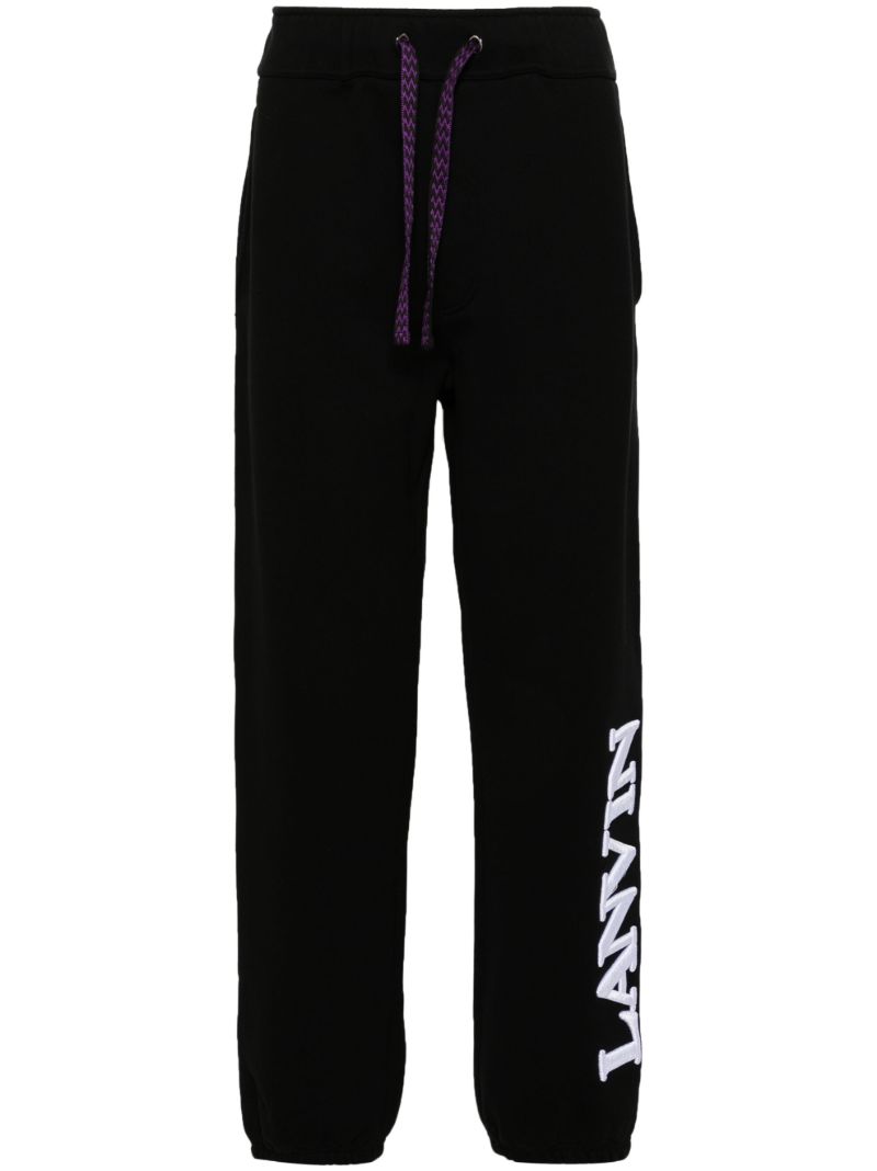 Black Logo-embroidered Cotton Track Pants