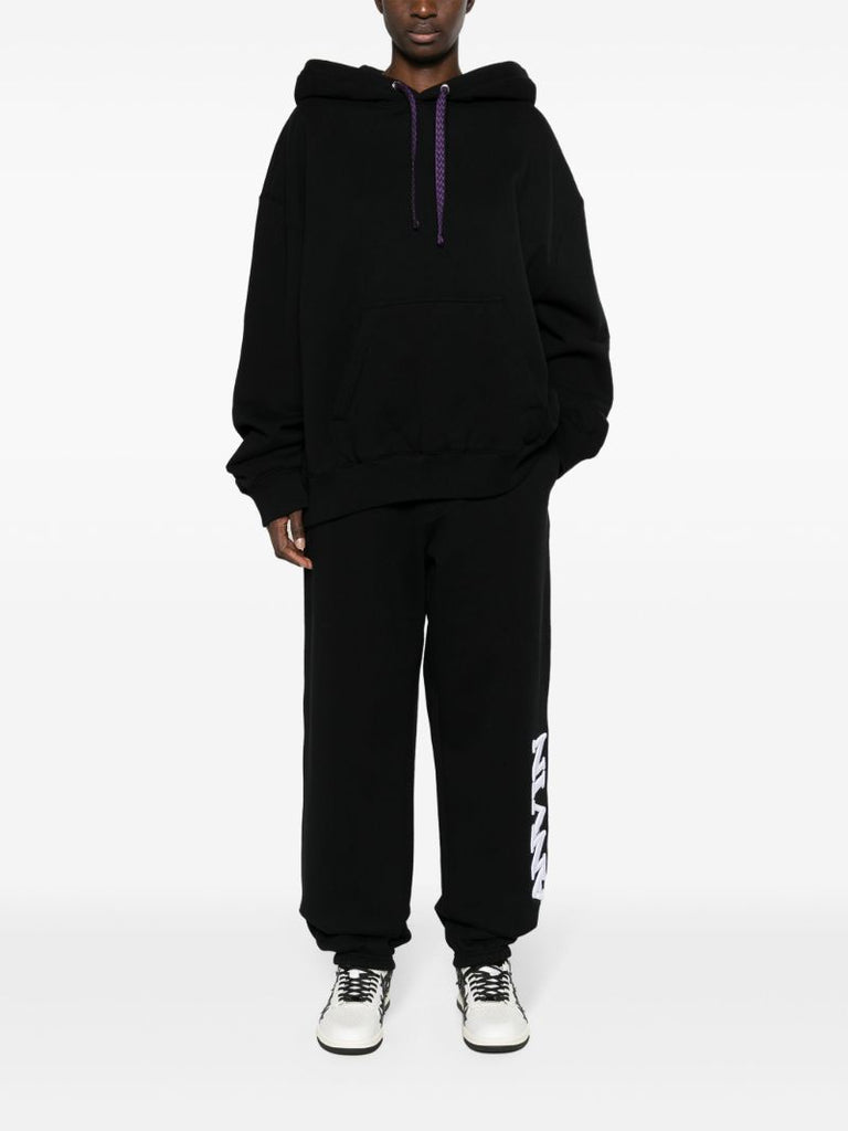 Black Logo-embroidered Cotton Track Pants