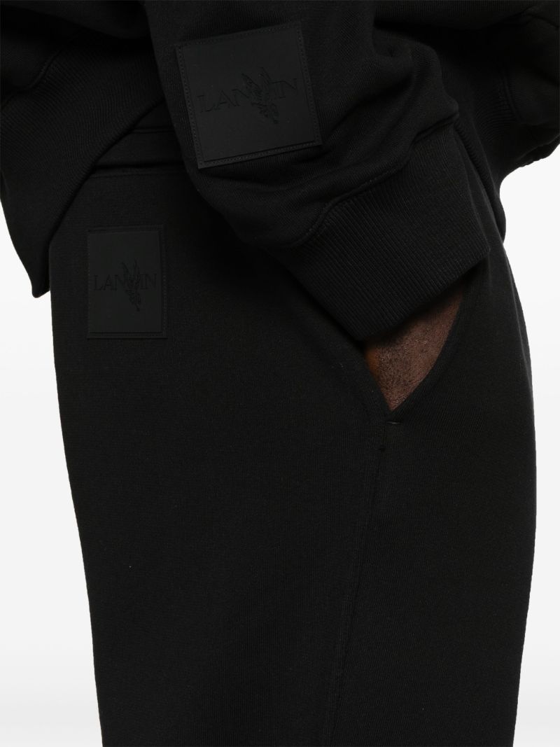 Black Logo-embroidered Cotton Track Pants