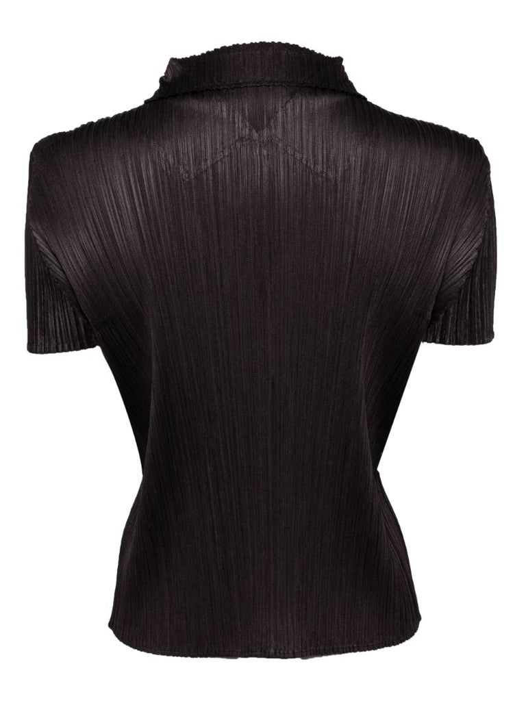 Black PlissÃ_x0083_Â© Effect Blouse