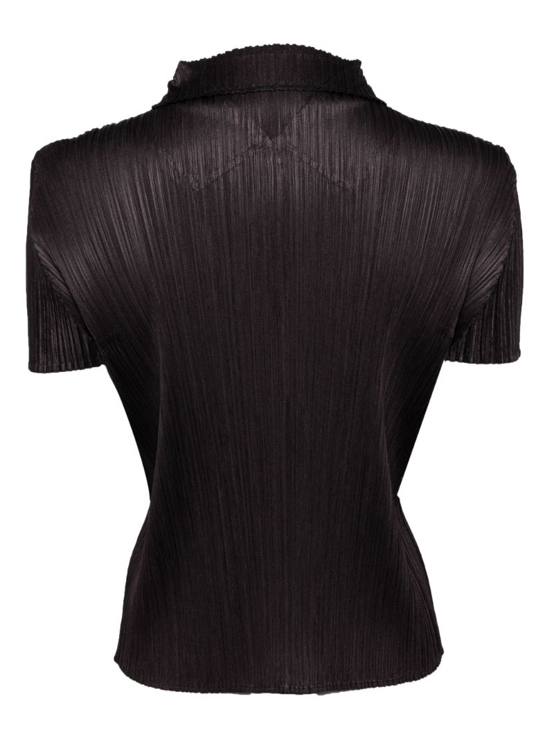 Black PlissÃ_x0083_Â© Effect Blouse