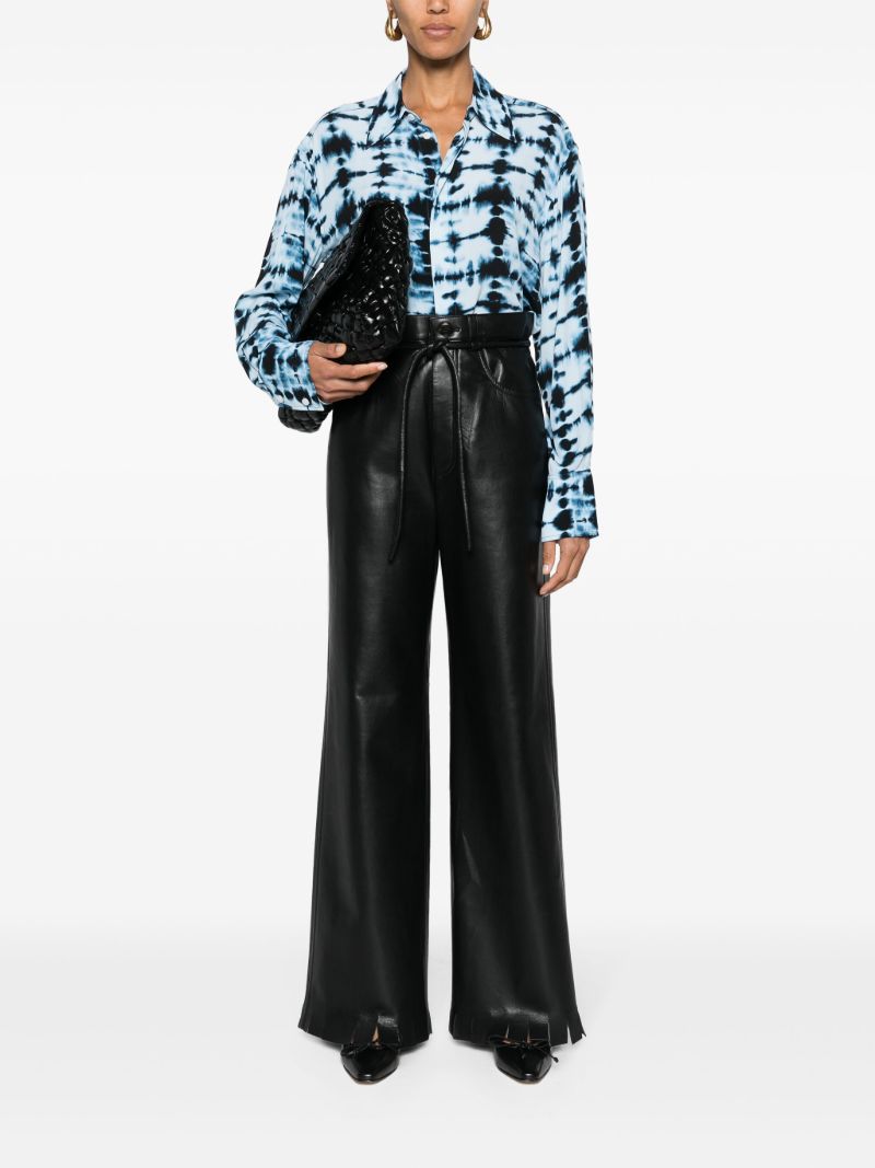 Blue Tie-dye Crepe Shirt