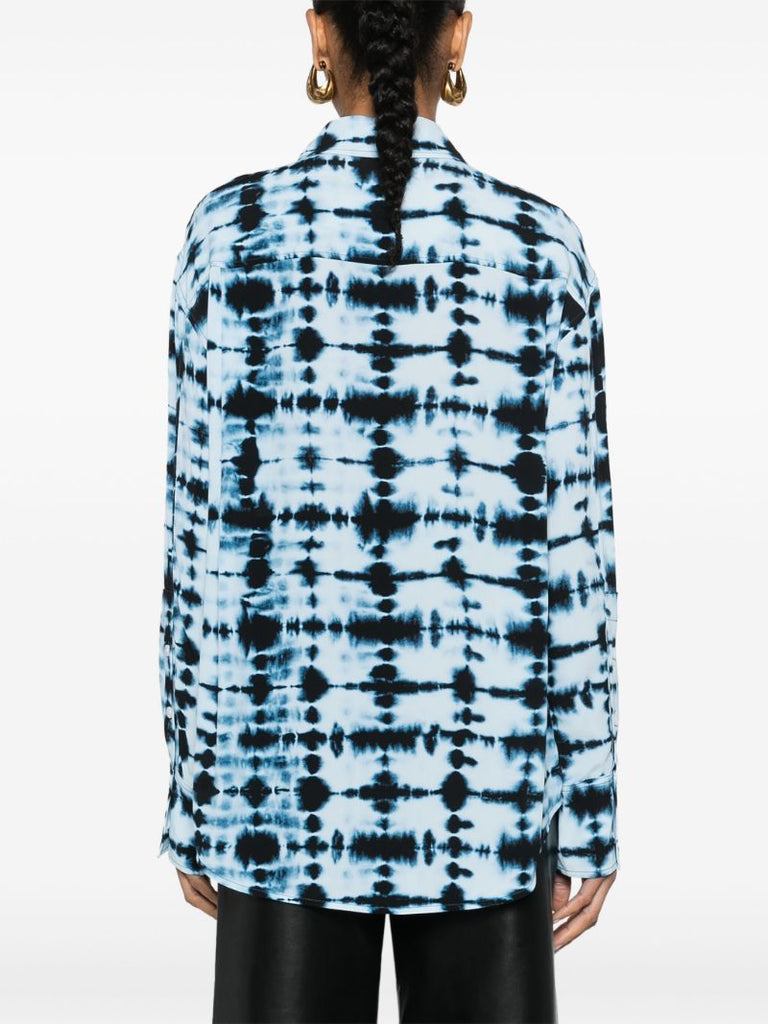 Blue Tie-dye Crepe Shirt