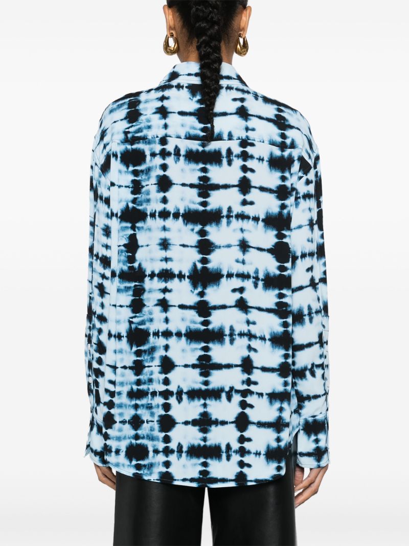 Blue Tie-dye Crepe Shirt