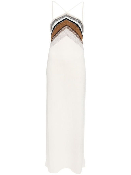 White Naomi Chochet-panel Dress