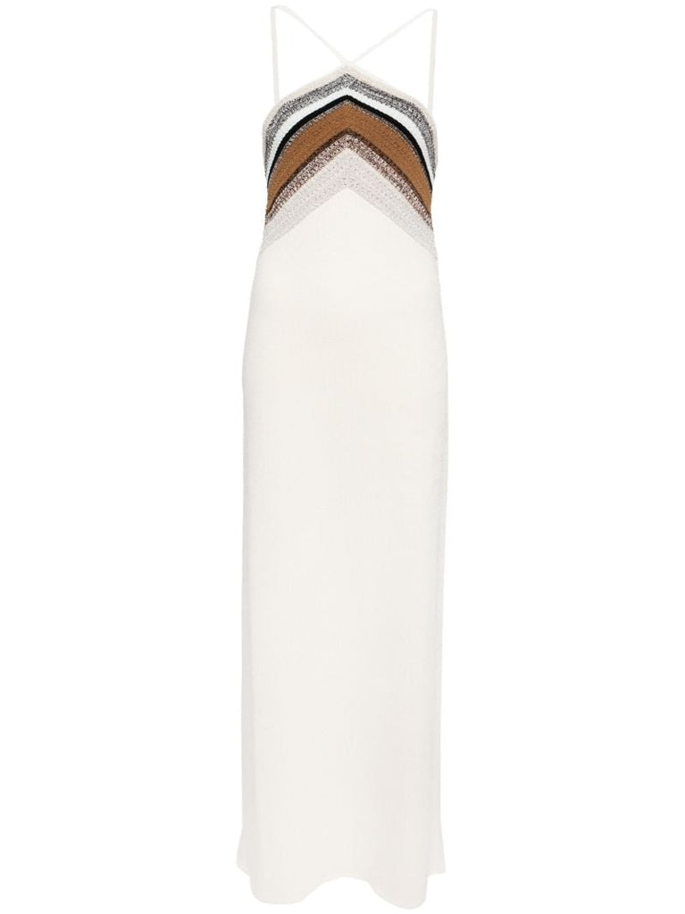 White Naomi Chochet-panel Dress