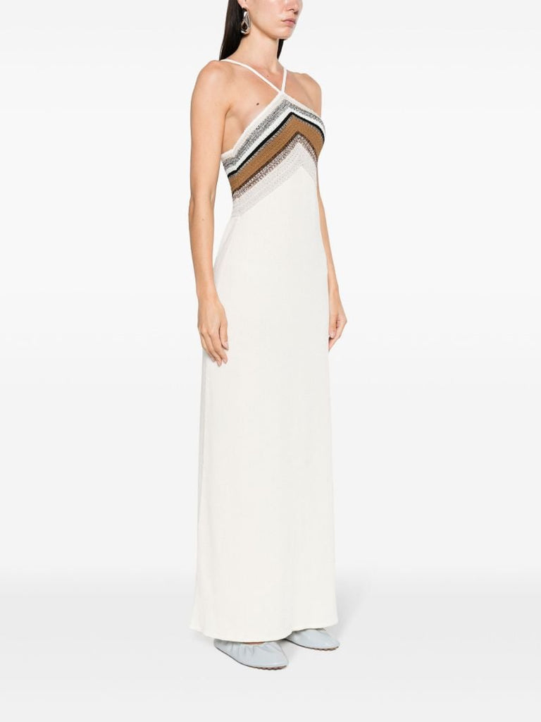 White Naomi Chochet-panel Dress