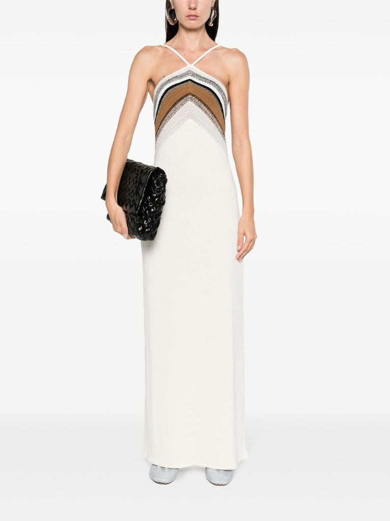 White Naomi Chochet-panel Dress