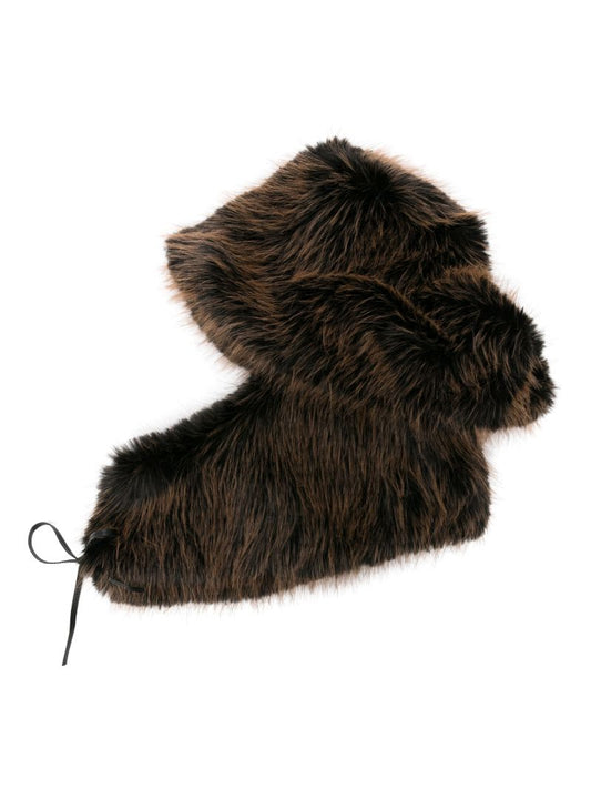 X Future Brown Faux-fur Hat