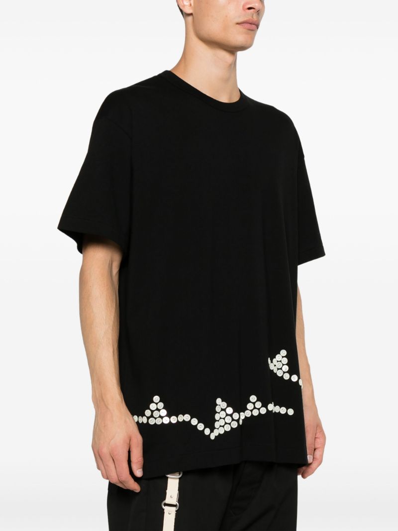 Black Button-embellished T-shirt