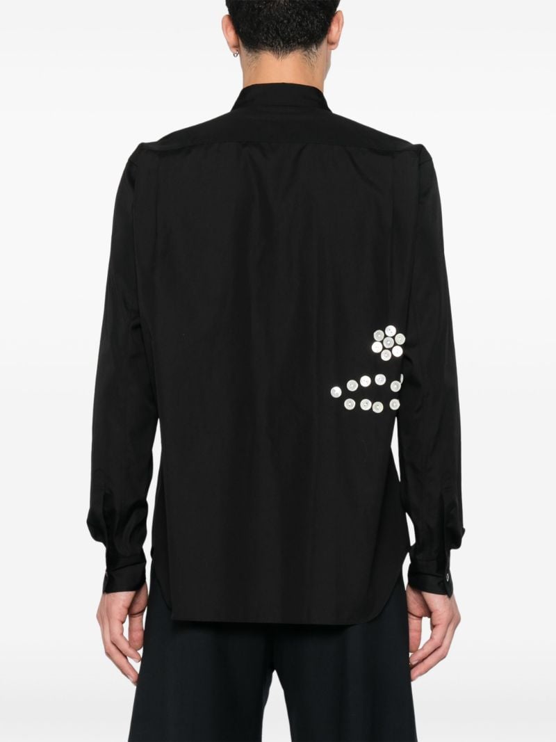 Black Button-embellished Shirt