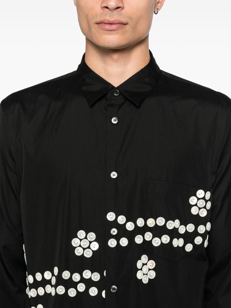 Black Button-embellished Shirt