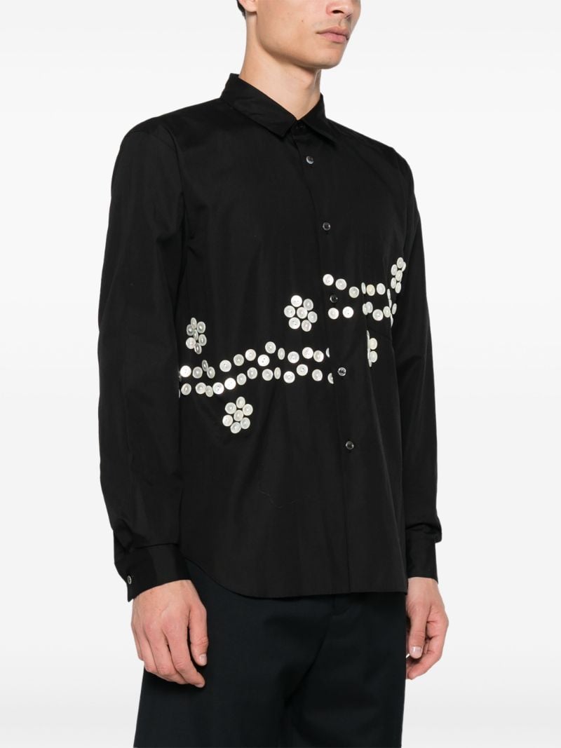 Black Button-embellished Shirt