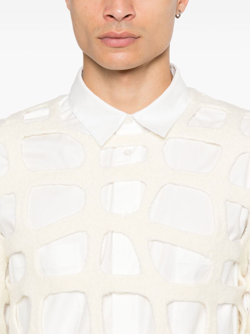 White Cut-out Sweater