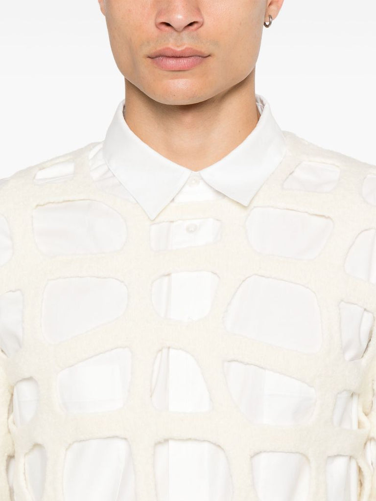 White Cut-out Sweater