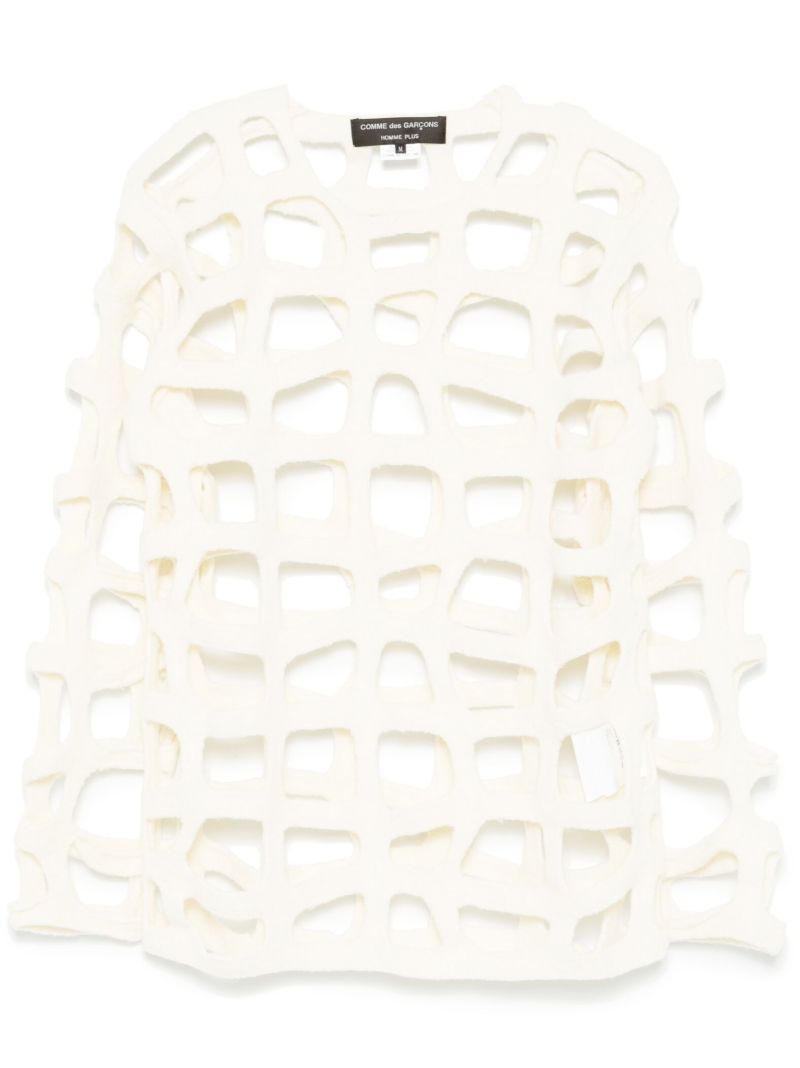 White Cut-out Sweater