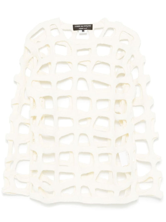 White Cut-out Sweater