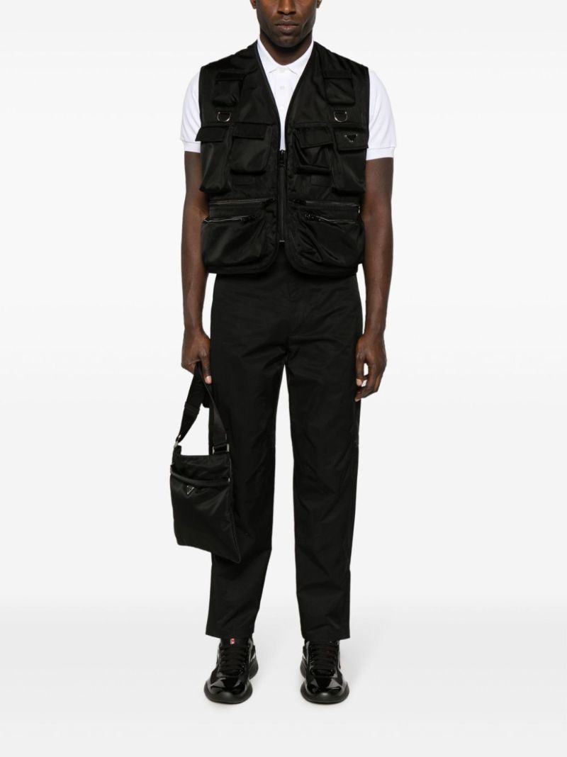 Black Re-nylon Triangle Logo Gilet