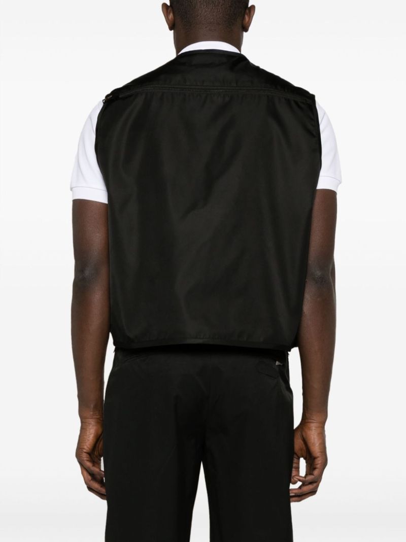 Black Re-nylon Triangle Logo Gilet