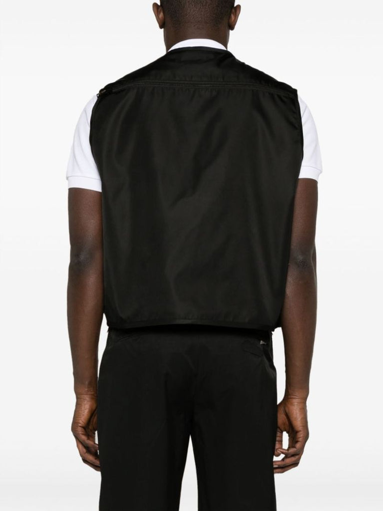 Black Re-nylon Triangle Logo Gilet