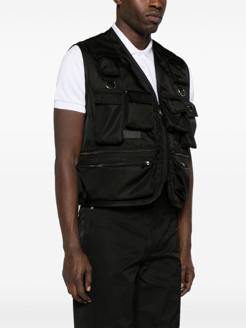 Black Re-nylon Triangle Logo Gilet