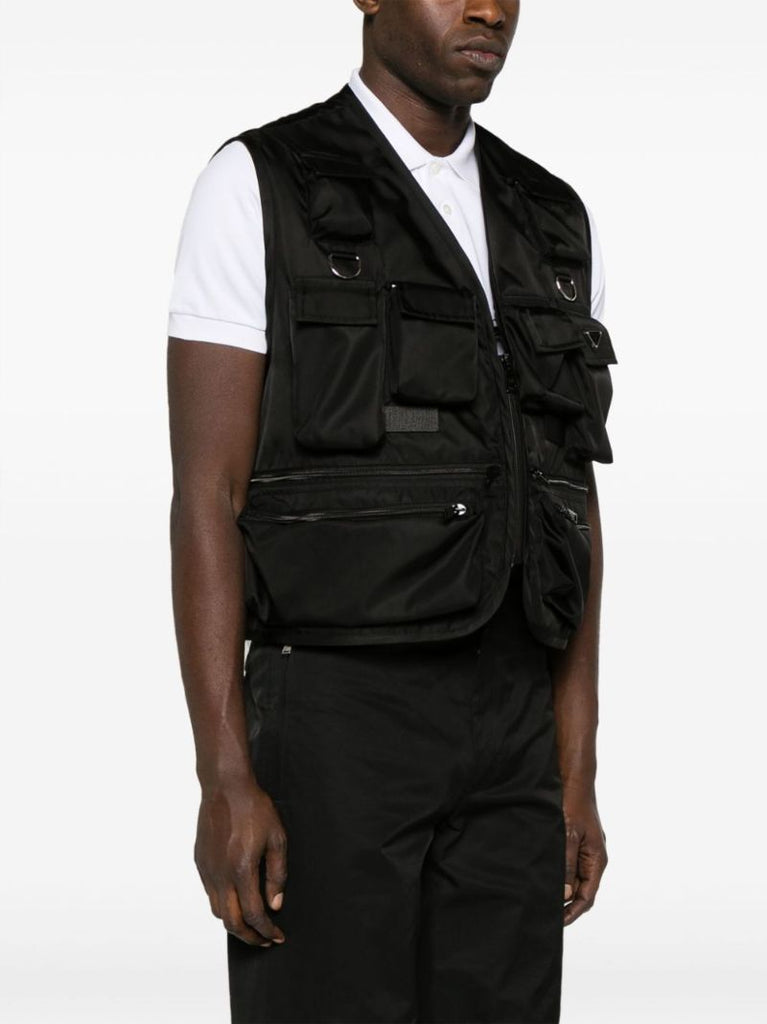 Black Re-nylon Triangle Logo Gilet