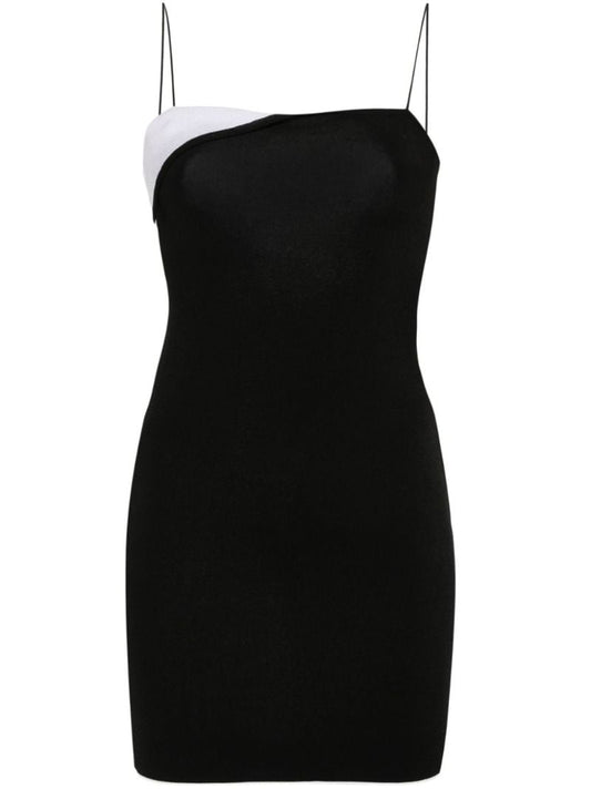 Black Aro Twist-detail Mini Dress