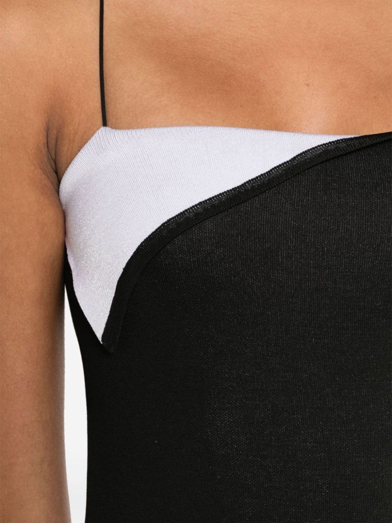 Black Aro Twist-detail Mini Dress