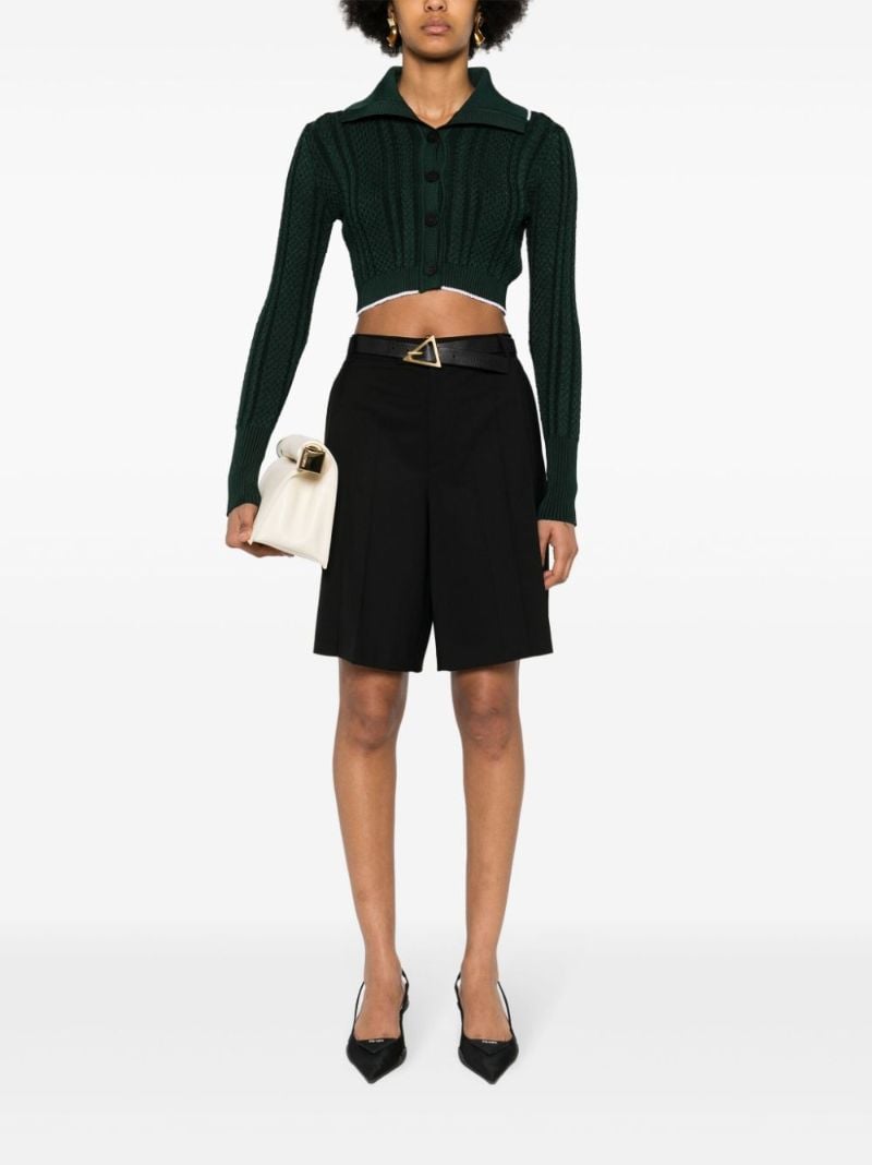 Green Le Cardigan Bela Cropped Cardigan