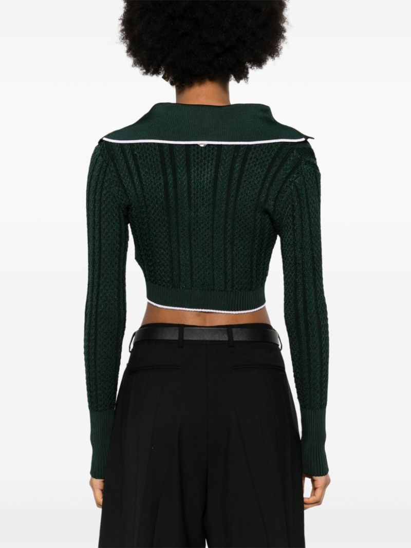 Green Le Cardigan Bela Cropped Cardigan