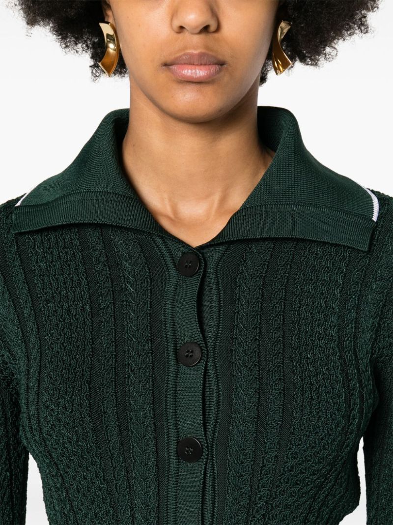 Green Le Cardigan Bela Cropped Cardigan