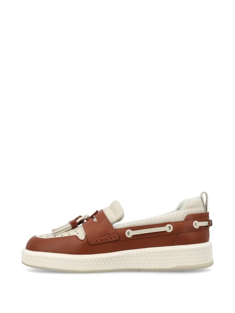 Brown Tassel-embellished Leather Loafers