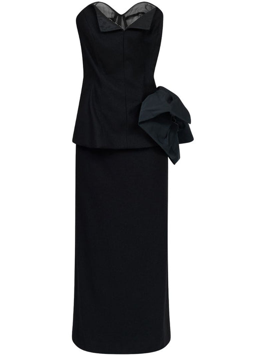Black DÃ_x0083_Â©cortiquÃ_x0083_Â© Wool Midi Dress