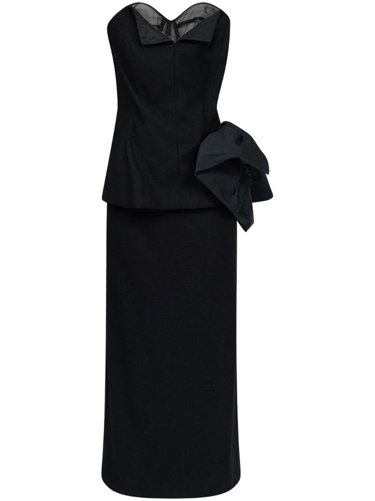 Black DÃ_x0083_Â©cortiquÃ_x0083_Â© Wool Midi Dress