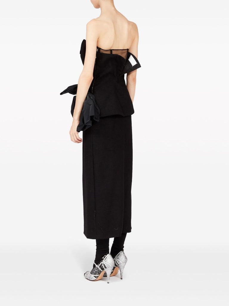 Black DÃ_x0083_Â©cortiquÃ_x0083_Â© Wool Midi Dress
