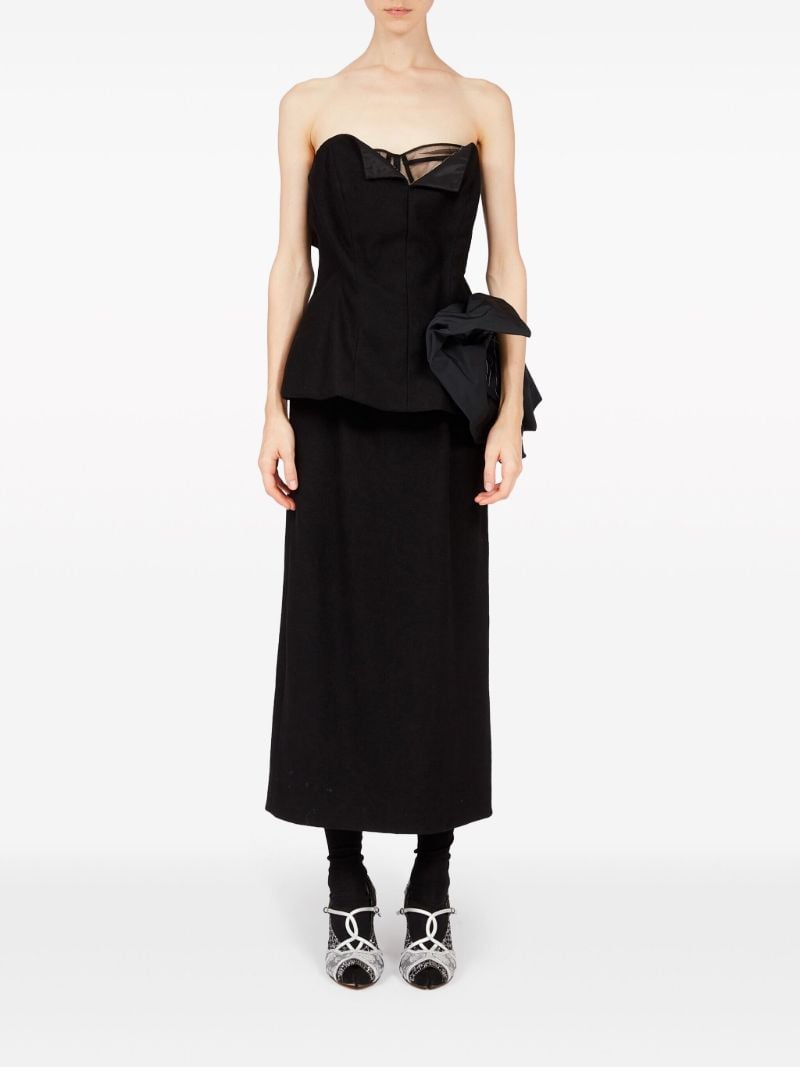 Black DÃ_x0083_Â©cortiquÃ_x0083_Â© Wool Midi Dress