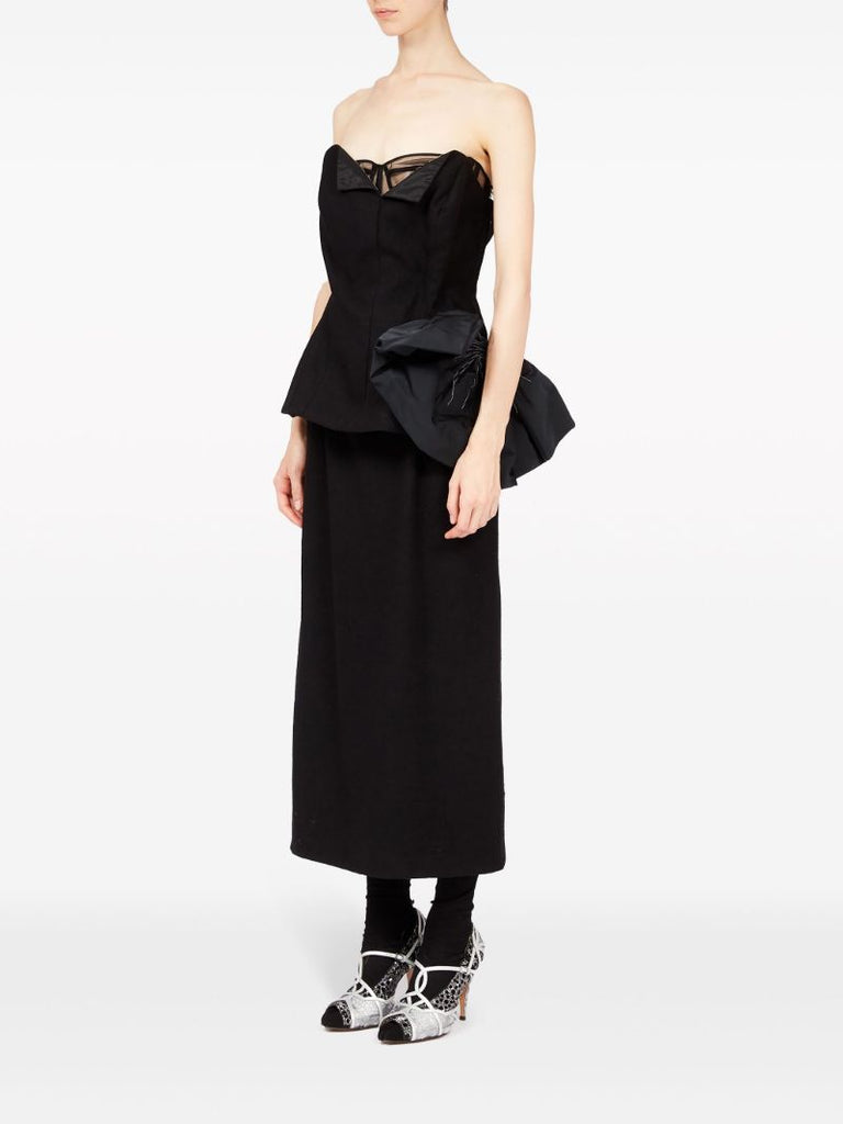 Black DÃ_x0083_Â©cortiquÃ_x0083_Â© Wool Midi Dress